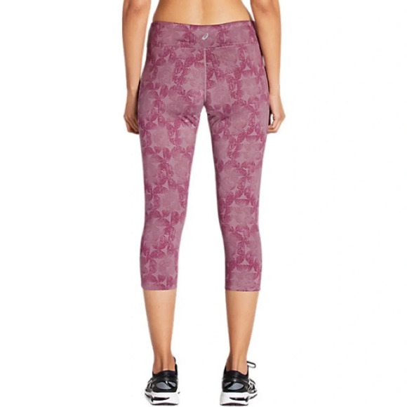 Asics Kate Mesh Capri Leggings Purple Oxide/Dried Berry Linear Eclipse Size M - Picture 3 of 14
